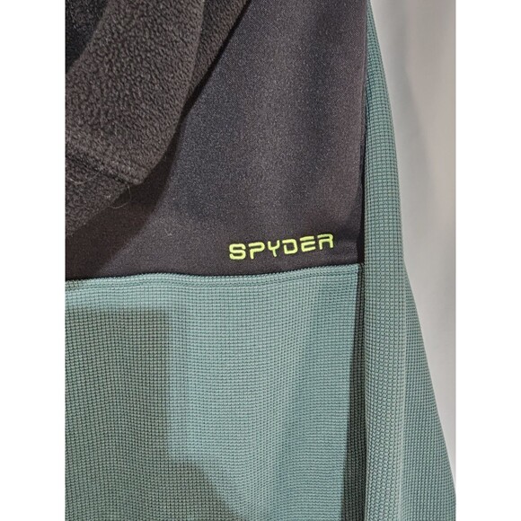 Spyder Pullover Hoodie Ghost Men's Racer 1/4 Zip Green/Black Size Medium - Picture 5 of 7